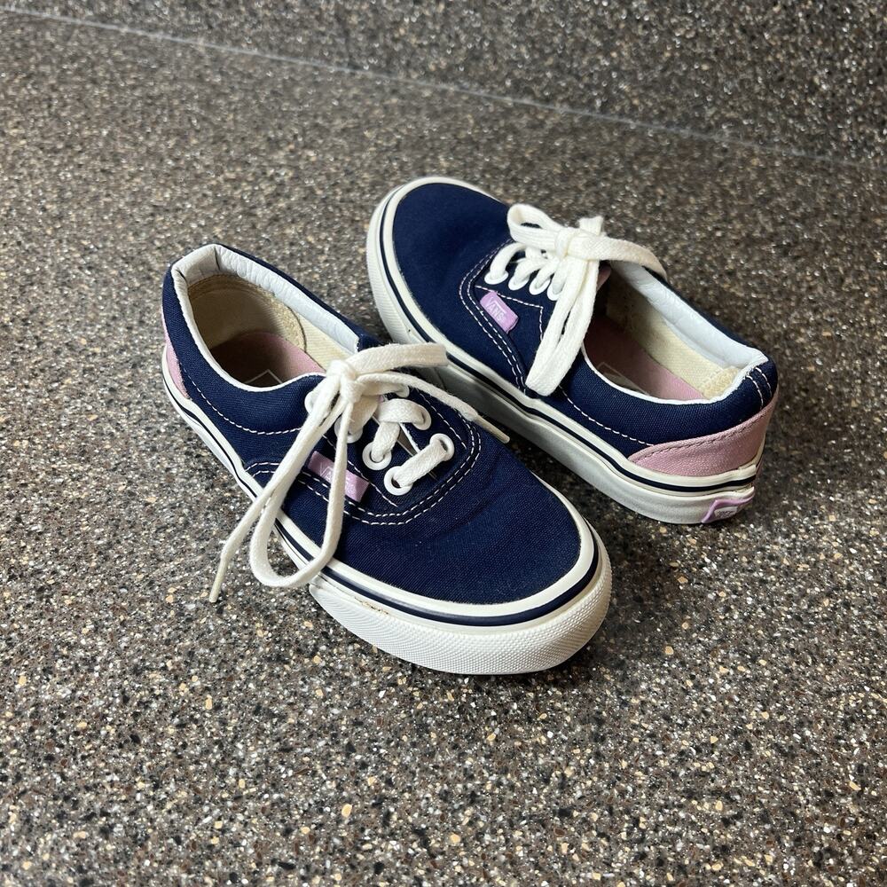 Vans Old Skool Classic Little Kids 10.5 Blue Purple Canvas Sneakers Lace Up Low